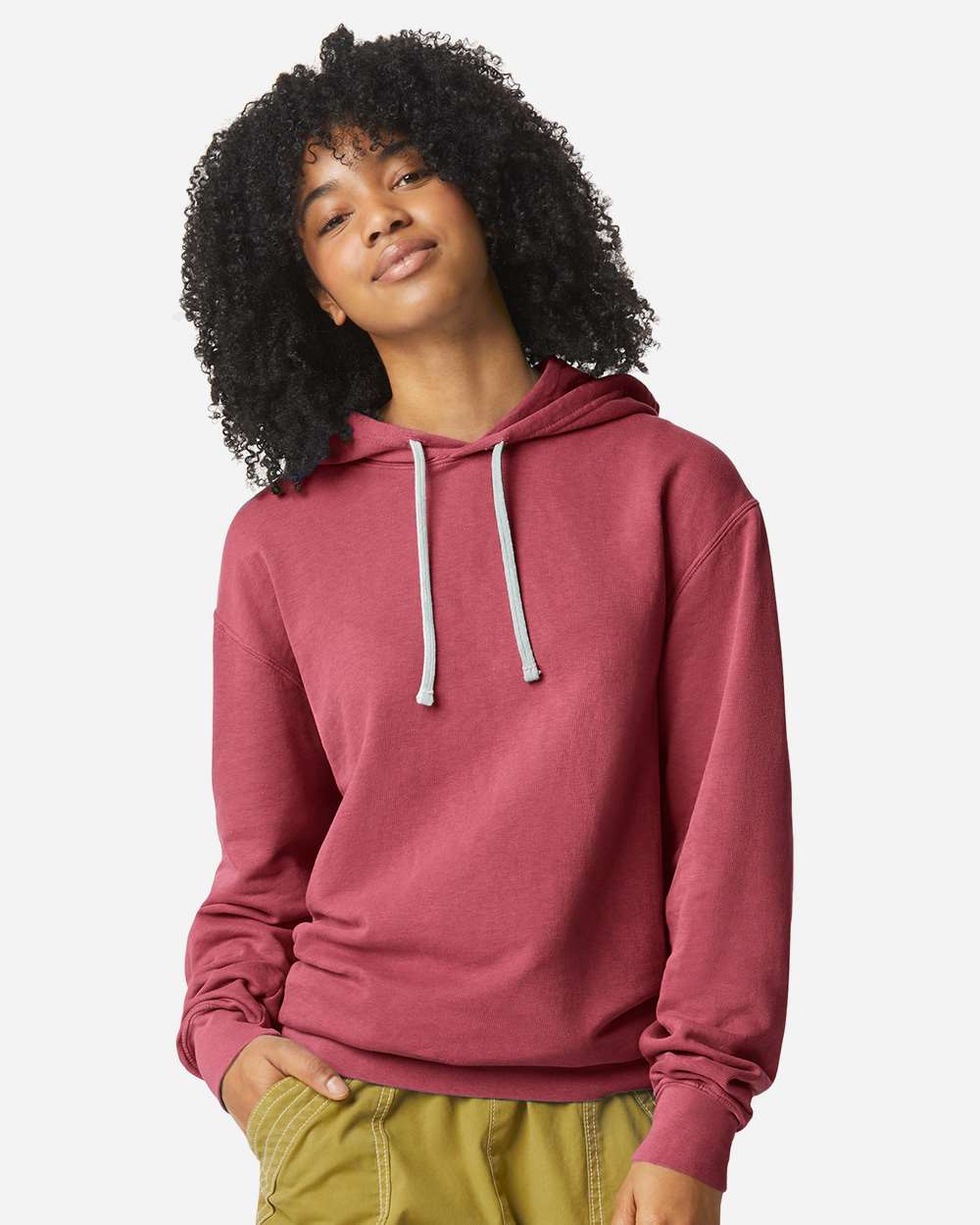 Unisex Garment-Dyed Lightweight Hooded Sweatshirt – 1467 – Crimson