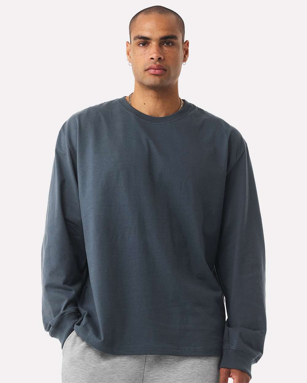 Unisex 7.5 oz Heavyweight Long Sleeve Tee – 4651 – Vintage Navy