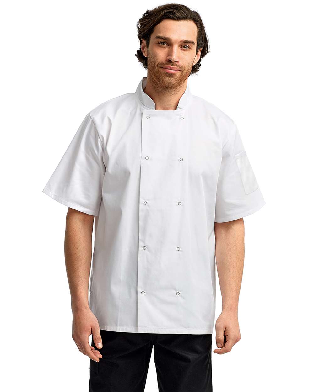 Unisex Ten Studded Front Short Sleeve Chef Coat – RP664