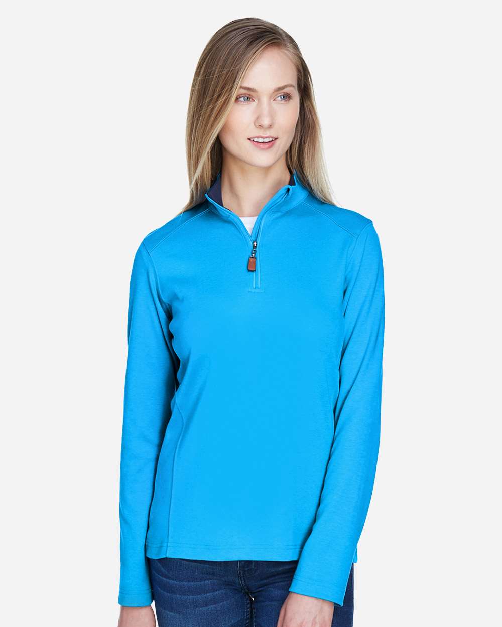 Women's DRYTEC20™ Performance Quarter-Zip Pullover – DG479W – Ocean Blue/ Navy/ Ocean Blue