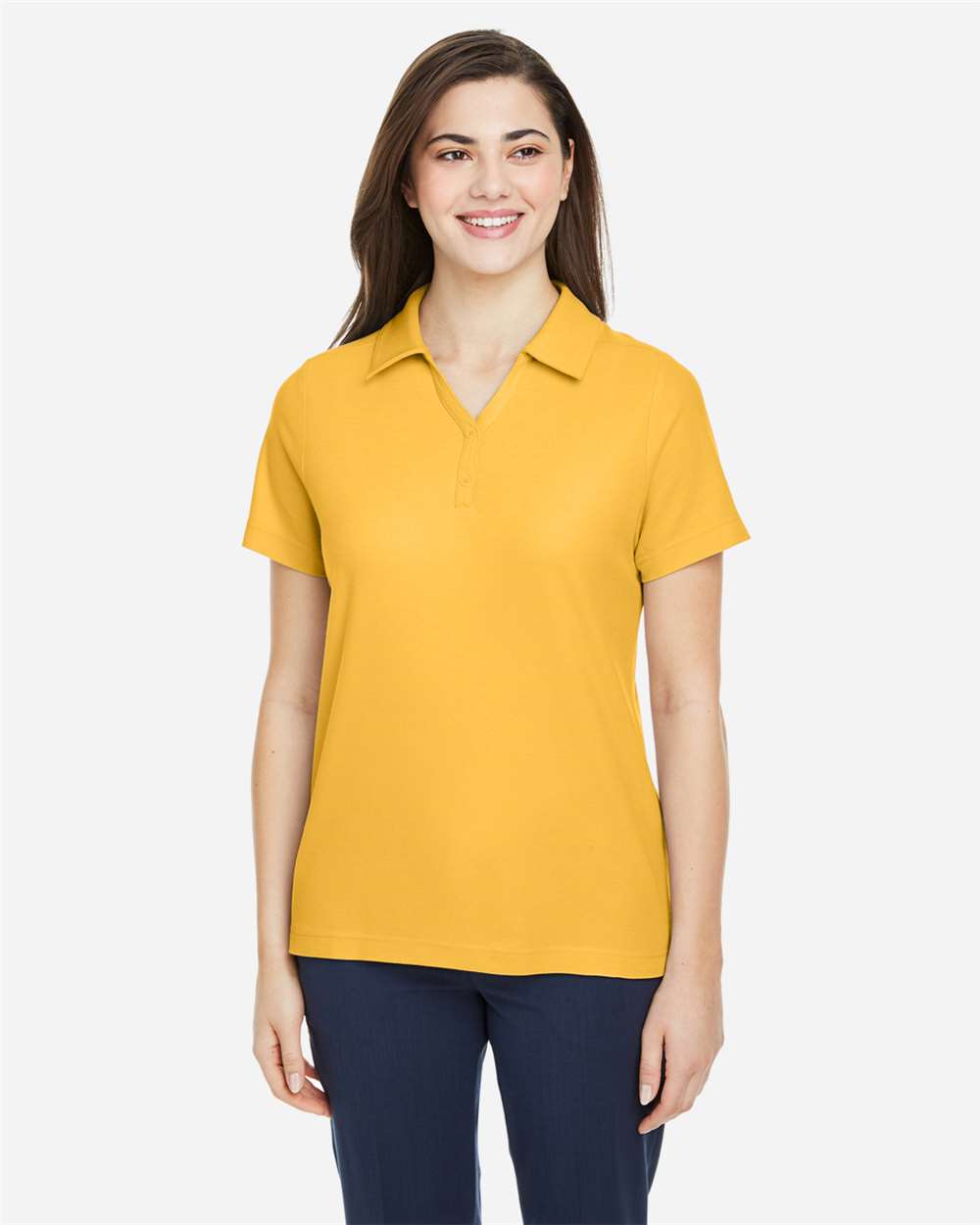Women's Fusion ChromaSoft™ Pique Polo – CE112W – Campus Gold