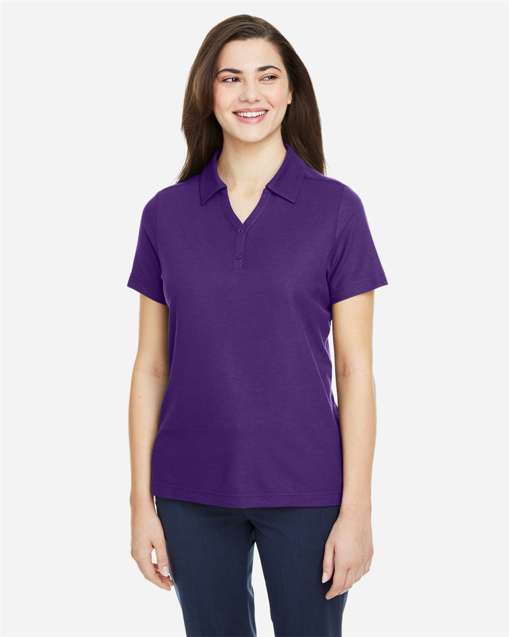 Women's Fusion ChromaSoft™ Pique Polo – CE112W – Campus Purple