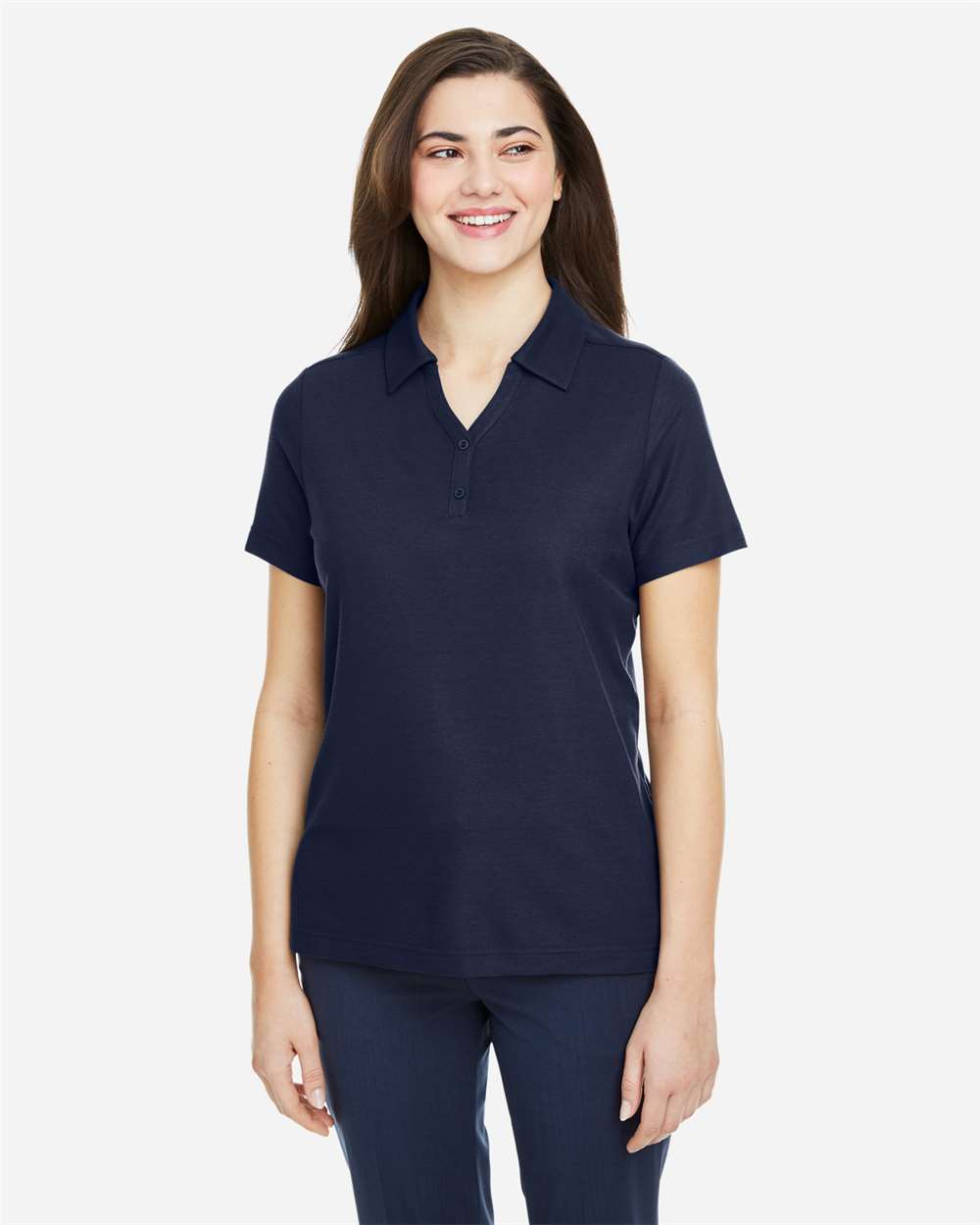 Women's Fusion ChromaSoft™ Pique Polo – CE112W – Classic Navy