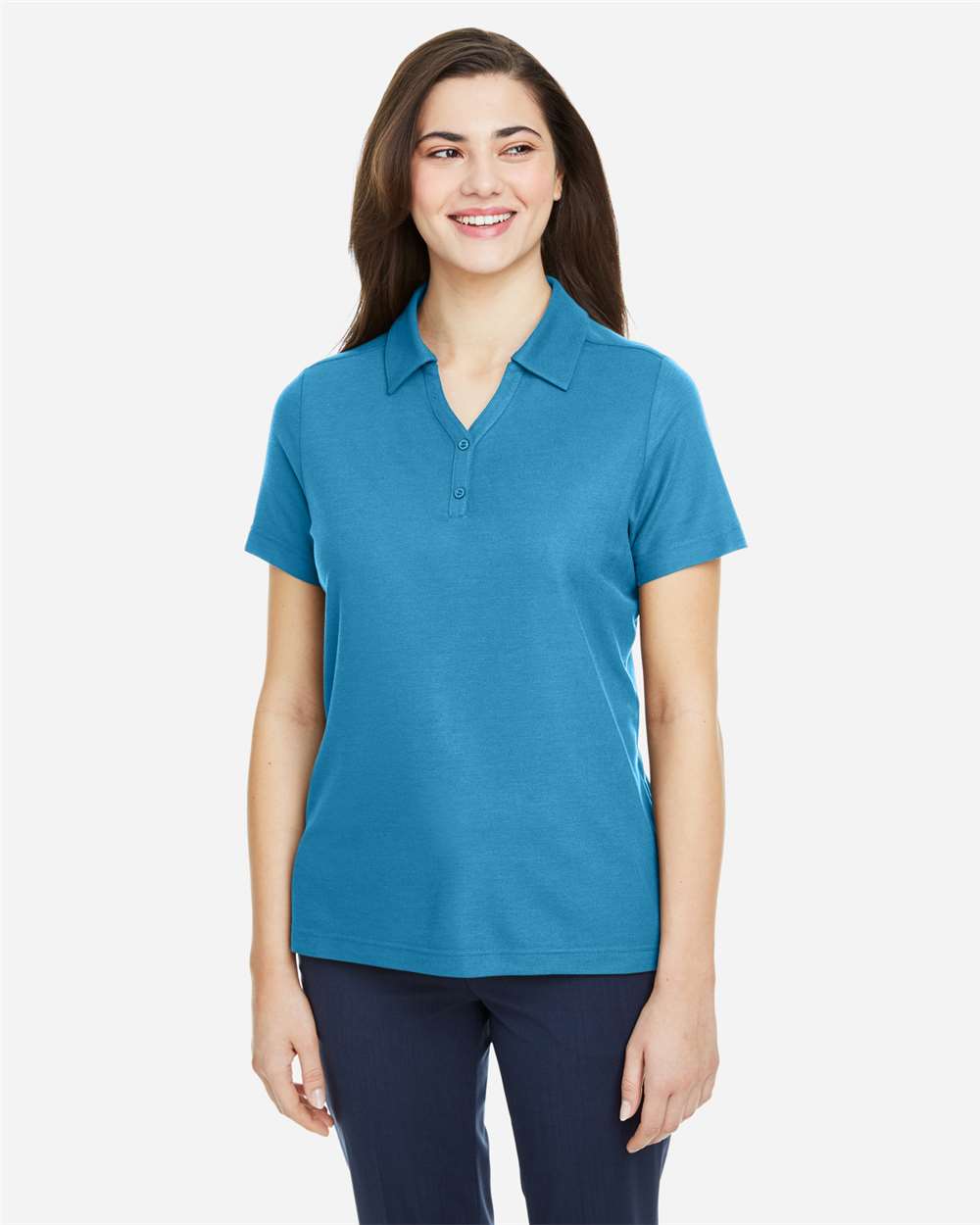 Women's Fusion ChromaSoft™ Pique Polo – CE112W – Electric Blue