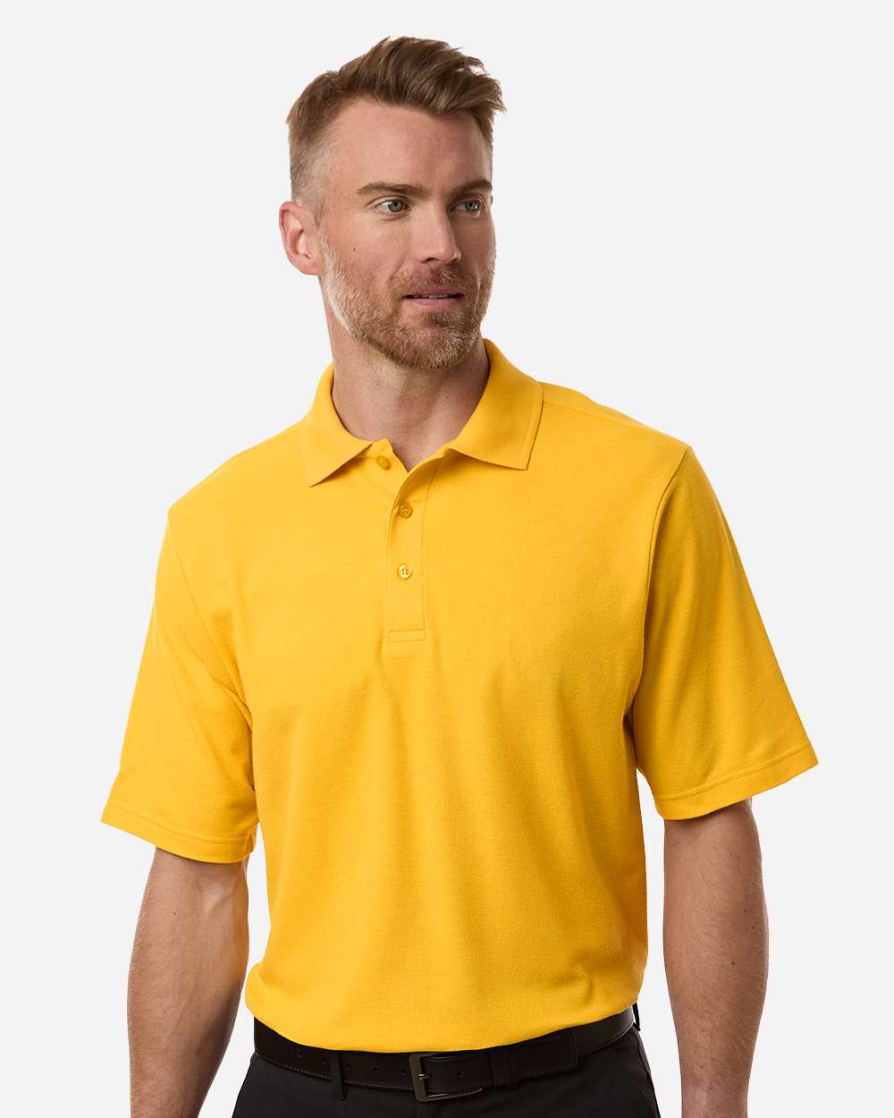Men's Resolve CVC Performance Pique Polo – CE106 – Campus Gold