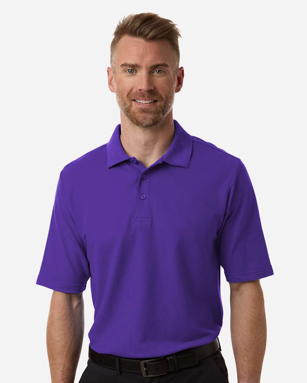 Men's Resolve CVC Performance Pique Polo – CE106 – Campus Purple