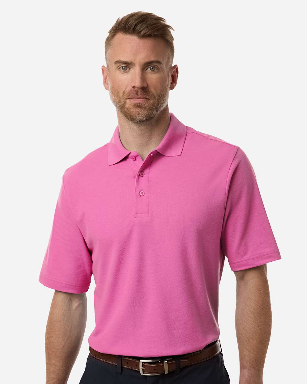 Men's Resolve CVC Performance Pique Polo – CE106 – Charity Pink