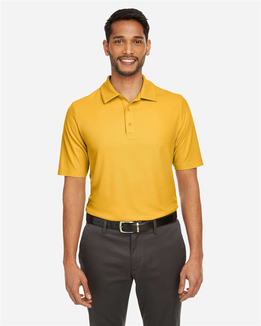Men's Fusion ChromaSoft™ Pique Polo – CE112 – Campus Gold