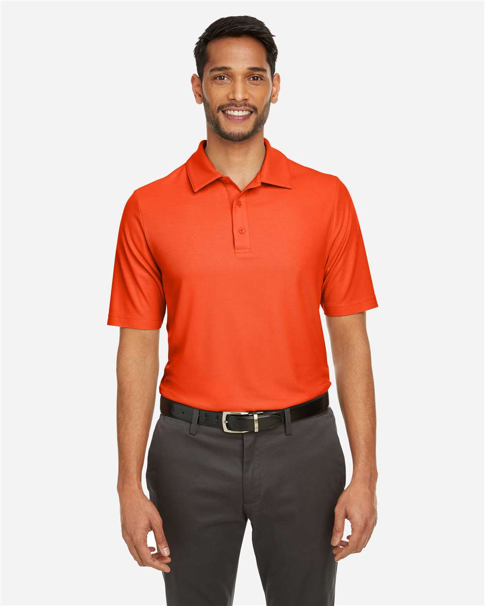 Men's Fusion ChromaSoft™ Pique Polo – CE112 – Campus Orange