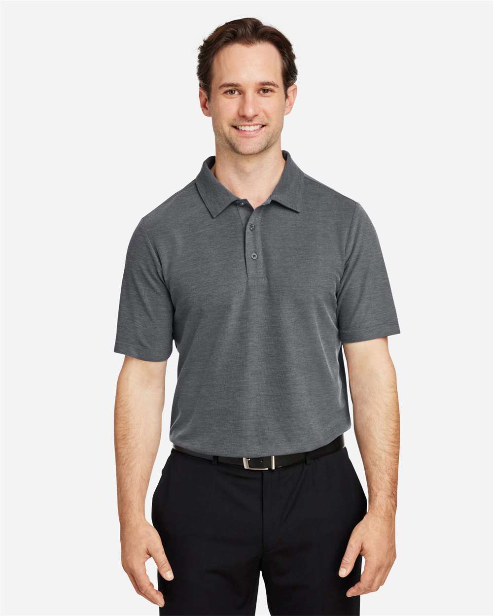 Men's Fusion ChromaSoft™ Pique Polo – CE112 – Carbon Heather