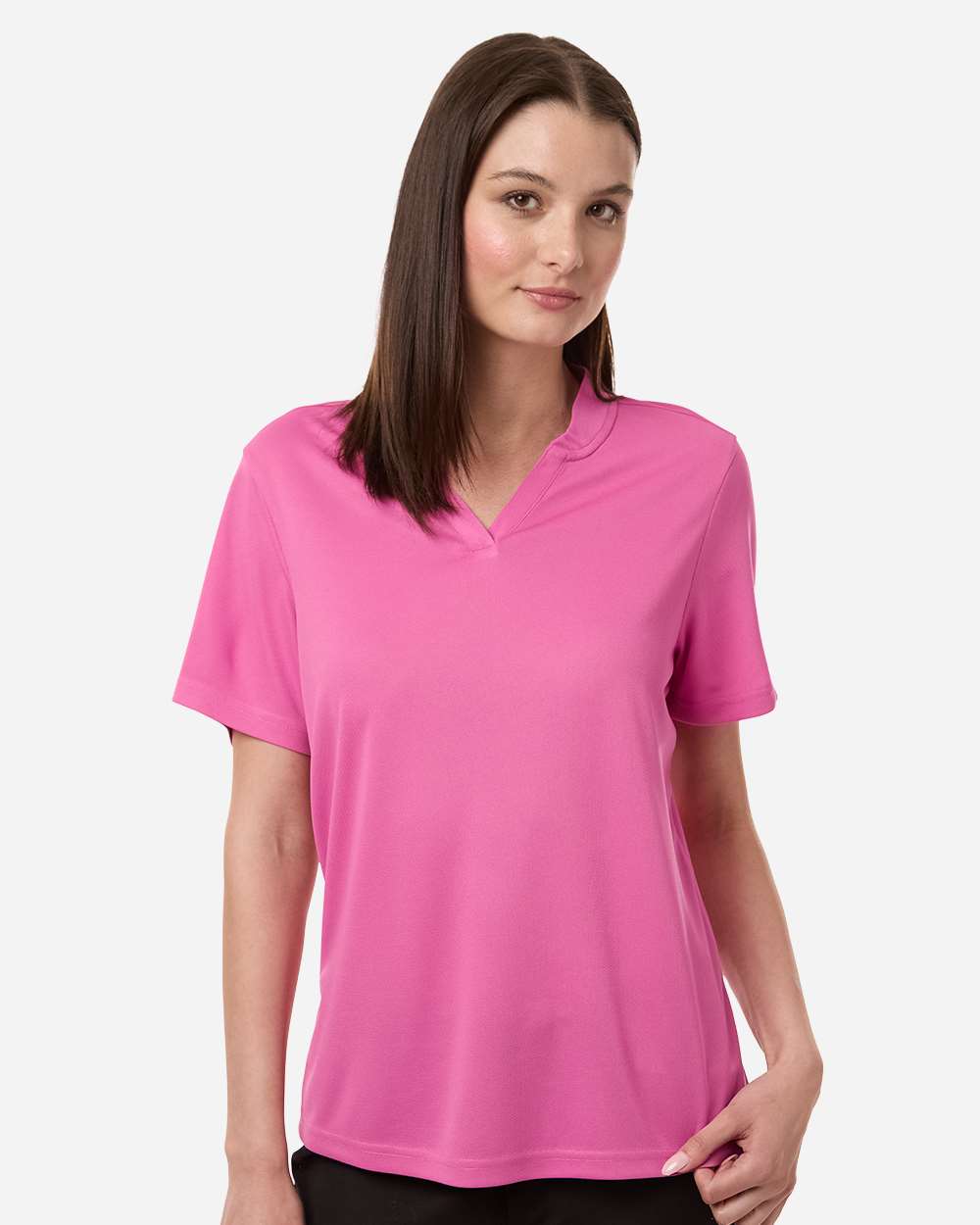 Women's Nova Performance Pique Polo – CE108W – Charity Pink