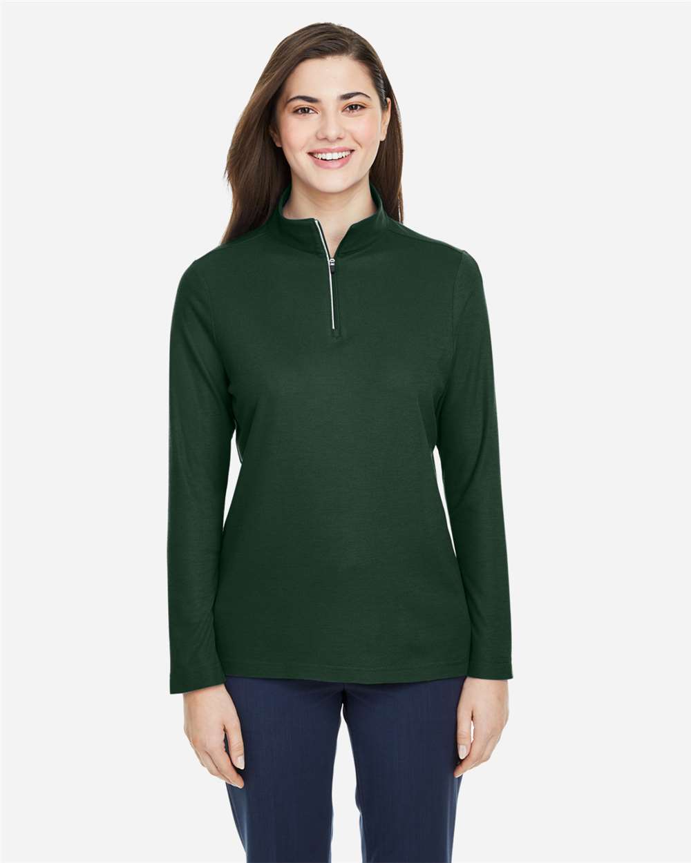 Women's Fusion ChromaSoft™ Pique Quarter-Zip Pullover – CE405W – Forest