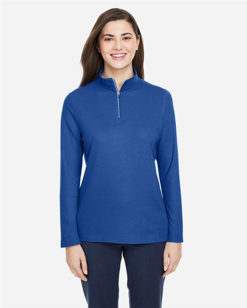 Women's Fusion ChromaSoft™ Pique Quarter-Zip Pullover – CE405W – True Royal