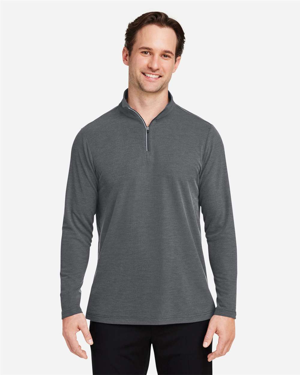 Men's Fusion ChromaSoft™ Pique Quarter-Zip Pullover – CE405 – Carbon Heather