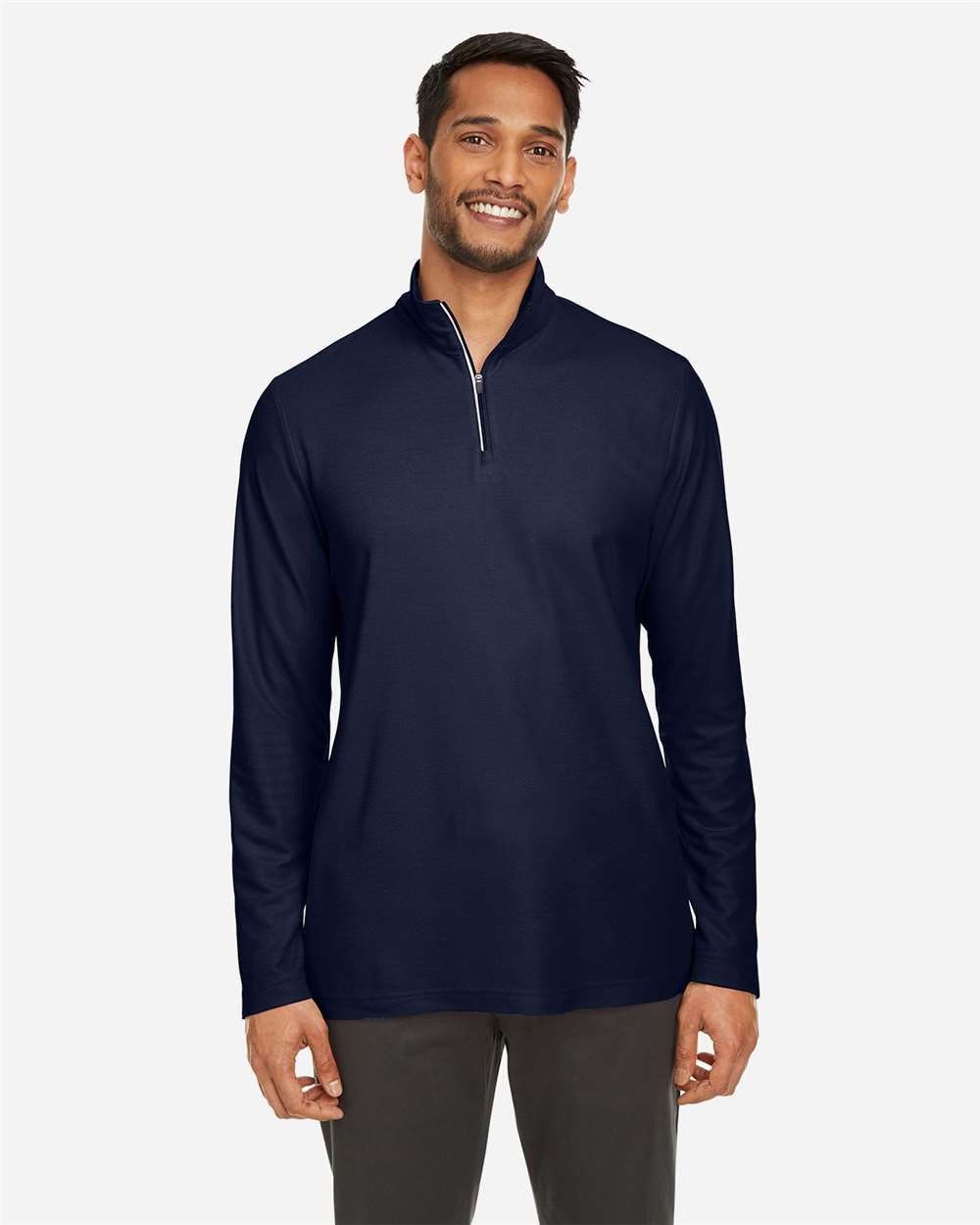 Men's Fusion ChromaSoft™ Pique Quarter-Zip Pullover – CE405 – Classic Navy