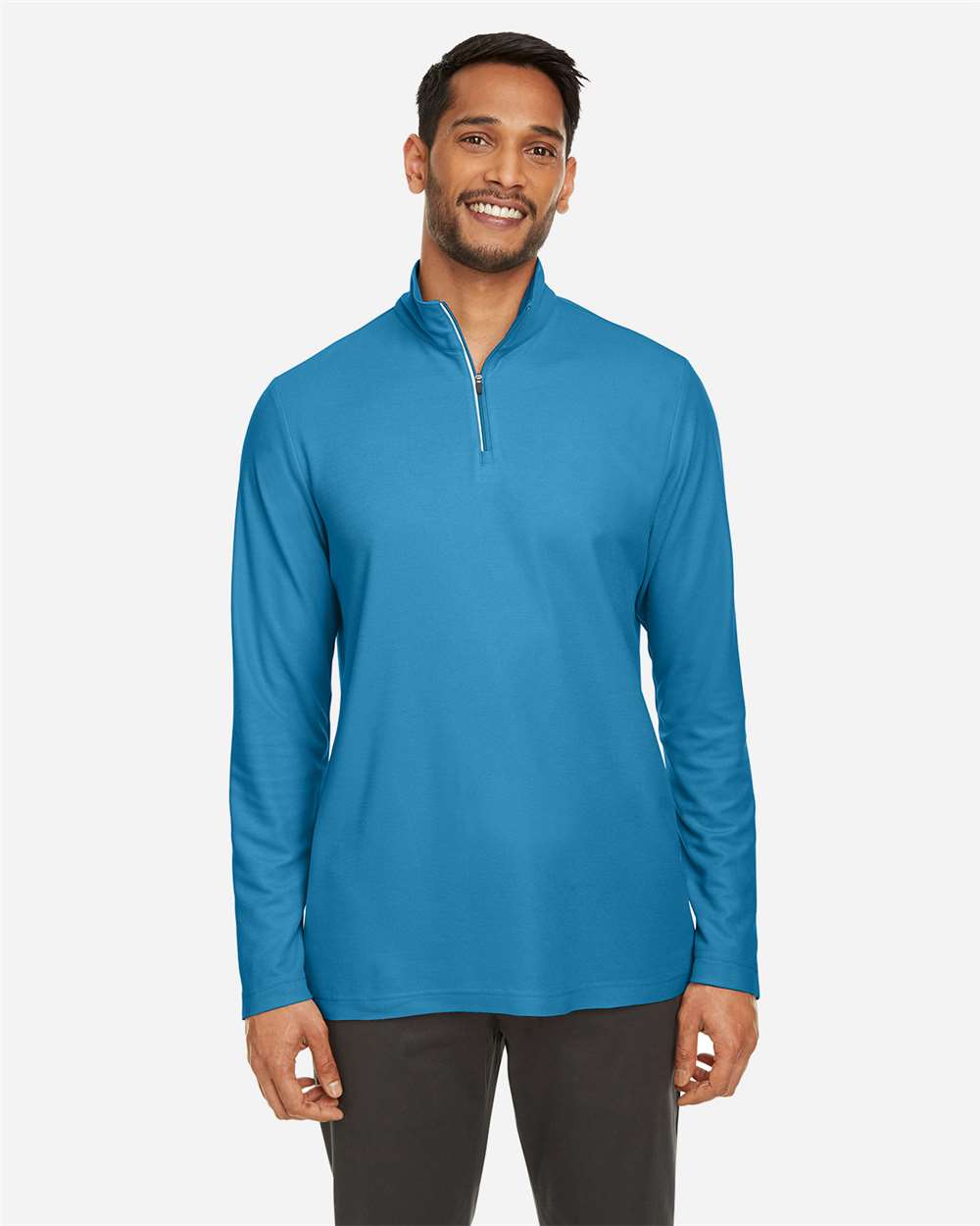 Men's Fusion ChromaSoft™ Pique Quarter-Zip Pullover – CE405 – Electric Blue