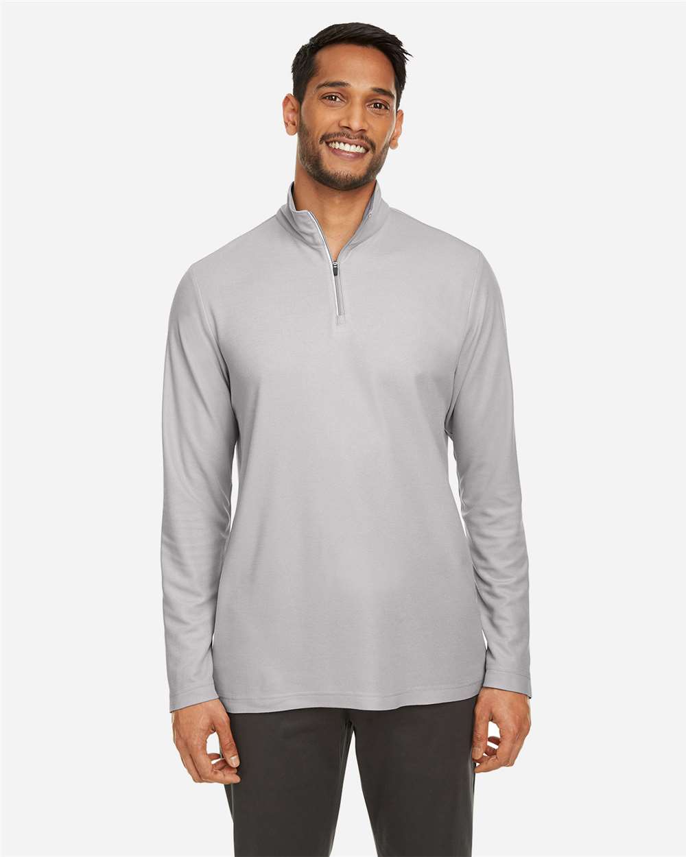 Men's Fusion ChromaSoft™ Pique Quarter-Zip Pullover – CE405 – Platinum