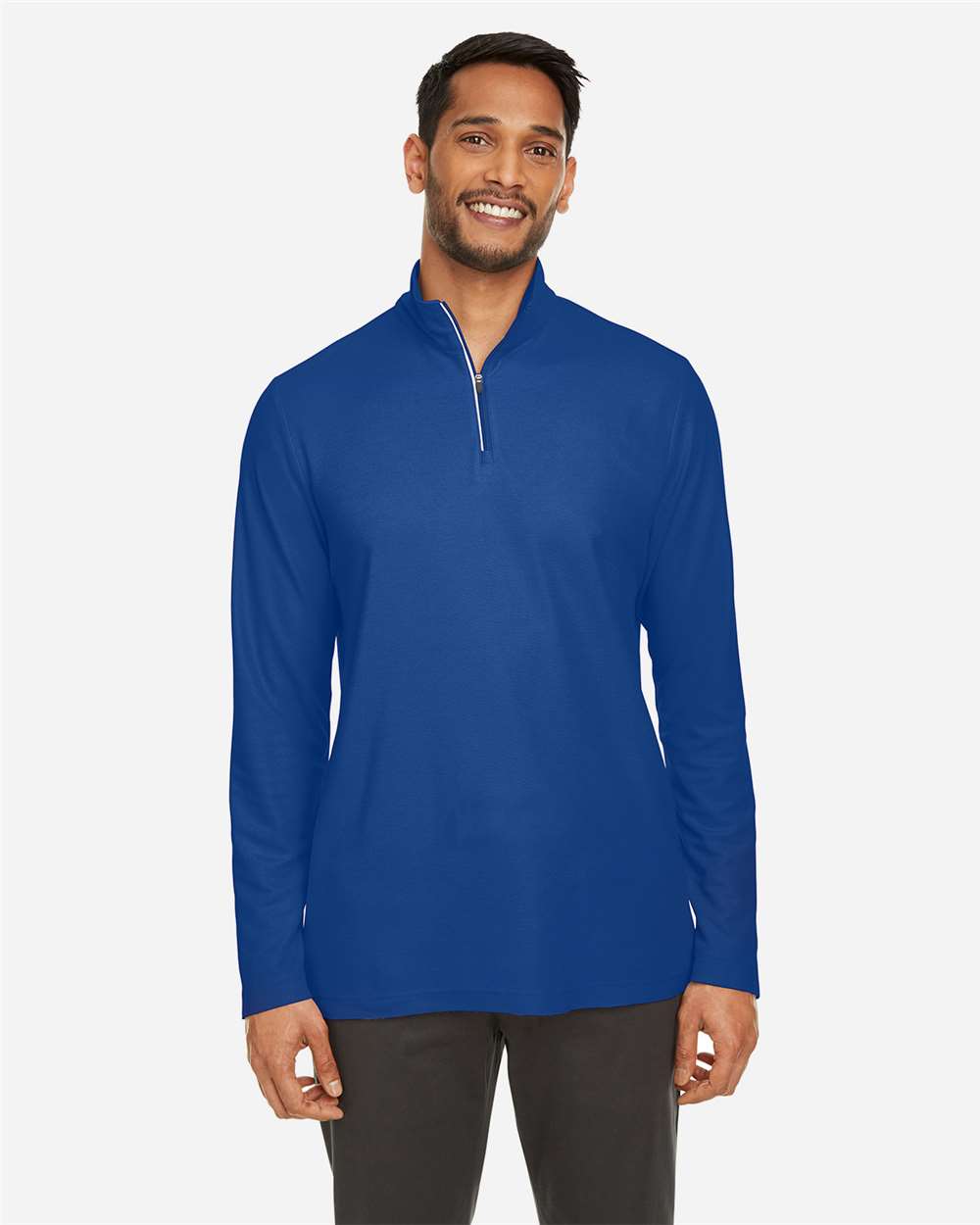 Men's Fusion ChromaSoft™ Pique Quarter-Zip Pullover – CE405 – True Royal