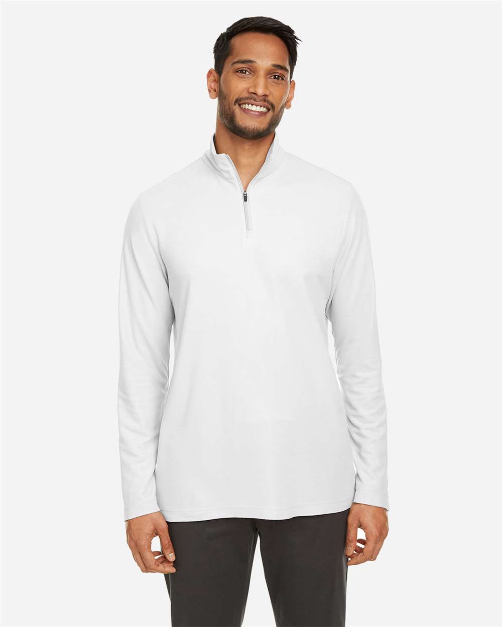 Men's Fusion ChromaSoft™ Pique Quarter-Zip Pullover – CE405 – White