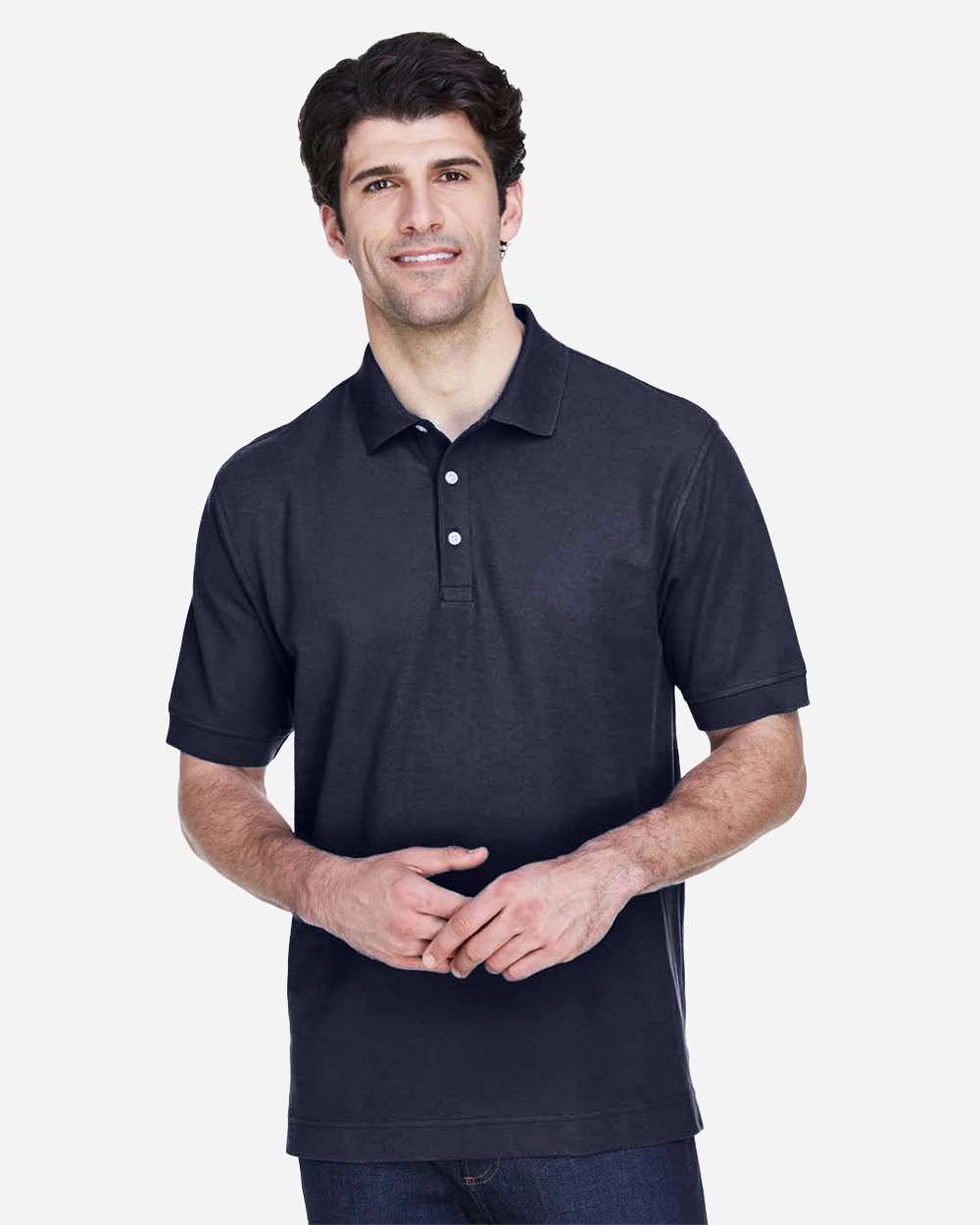 Men's Pima Piqué Polo – D100 – Navy