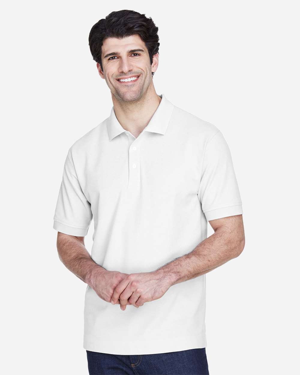 Men's Pima Piqué Polo – D100 – White