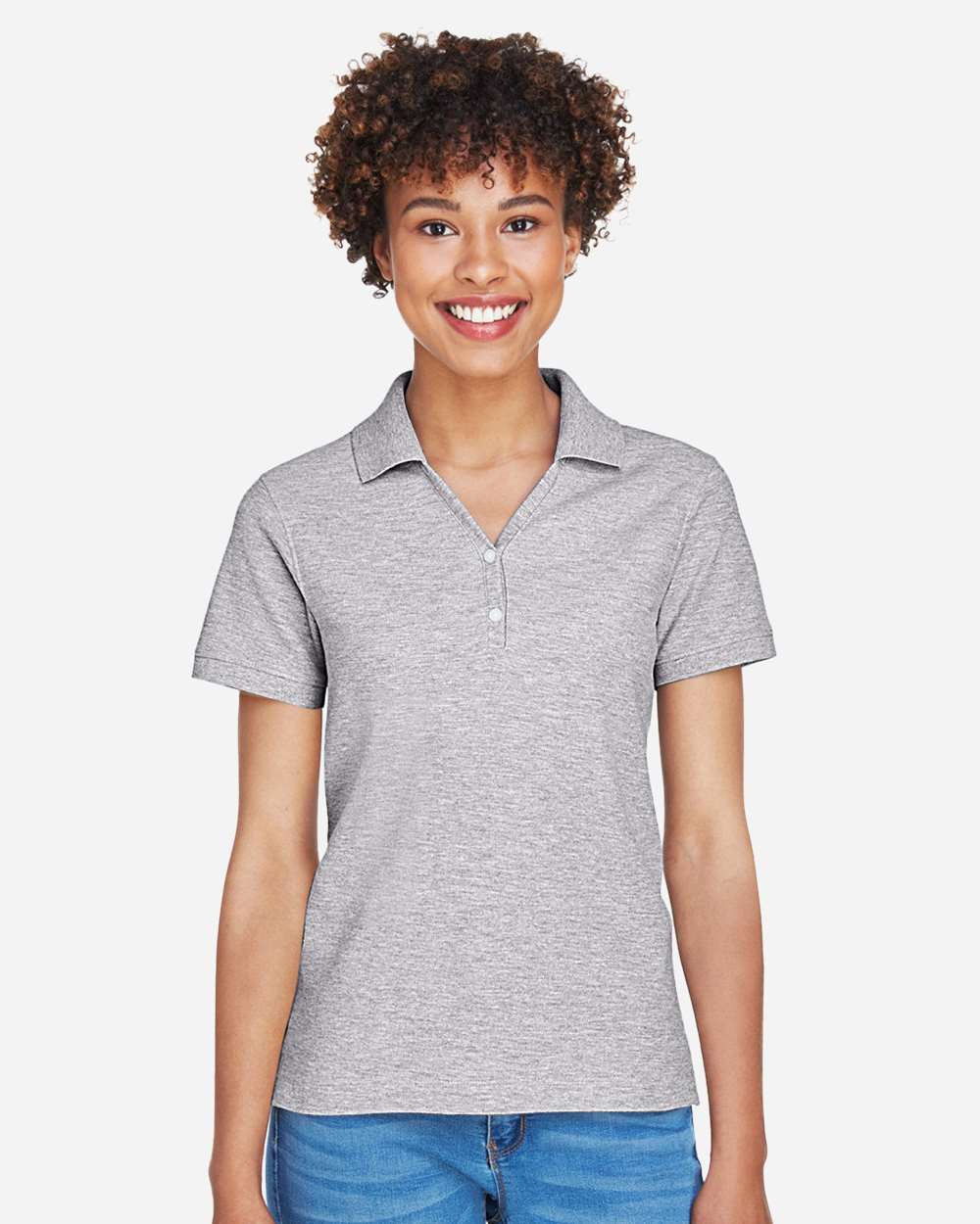Women's Pima Piqué Polo – D100W – Grey Heather