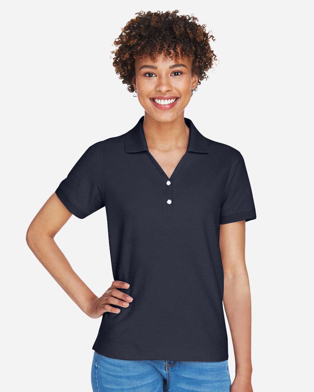 Women's Pima Piqué Polo – D100W – Navy