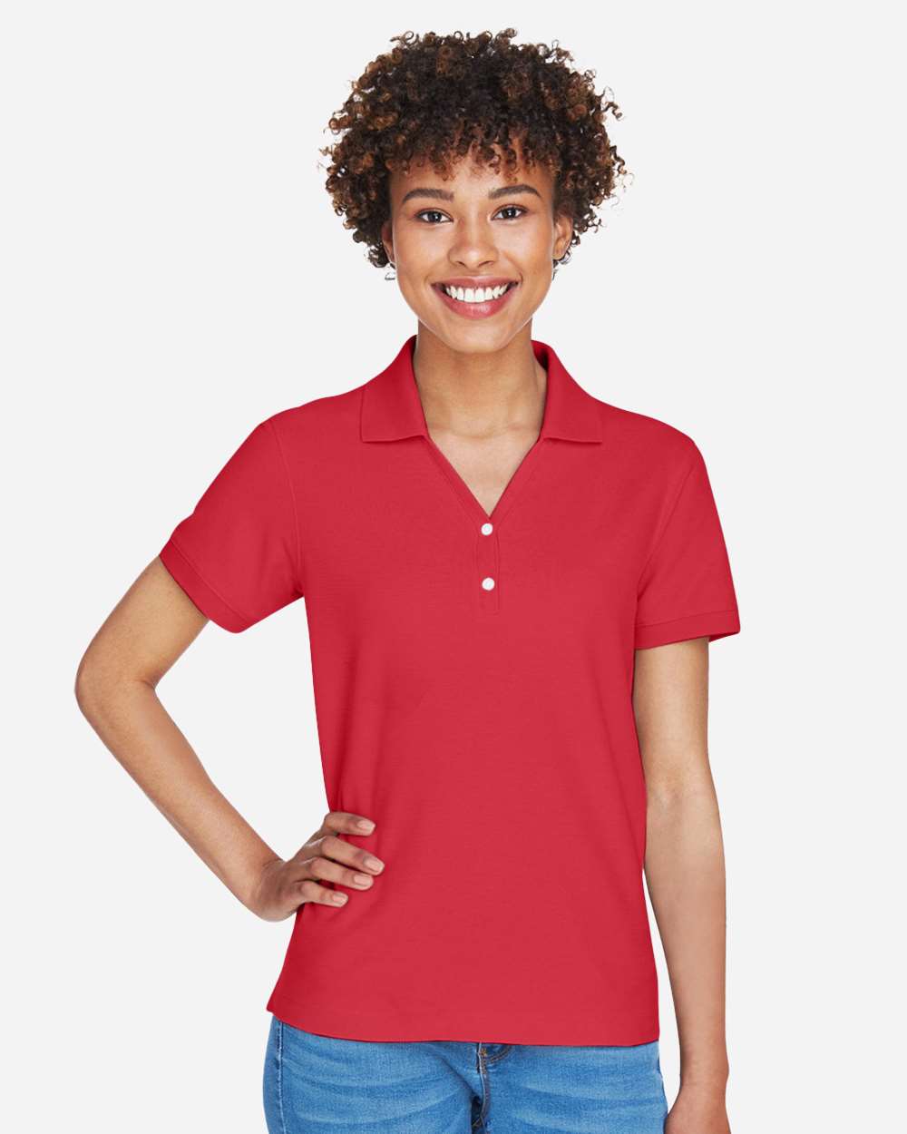 Women's Pima Piqué Polo – D100W – Red
