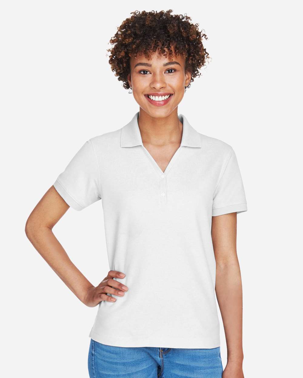 Women's Pima Piqué Polo – D100W – White