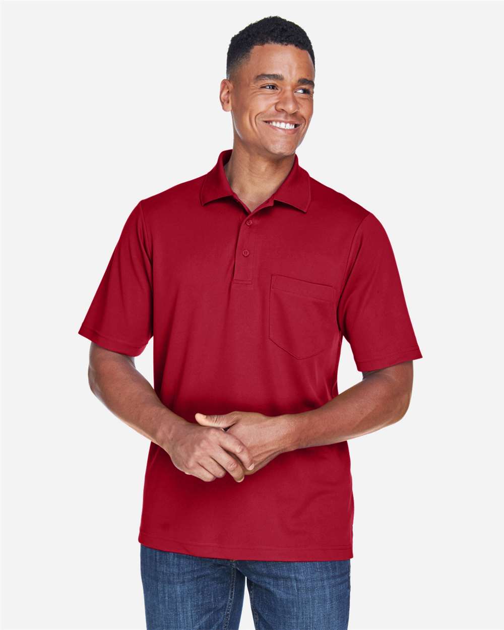 Men's Origin Performance Piqué Polo with Pocket – 88181P – Classic Red