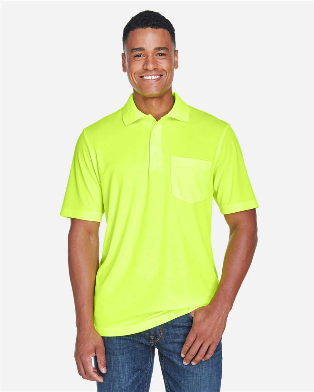 Men's Origin Performance Piqué Polo with Pocket – 88181P – Safety Yellow
