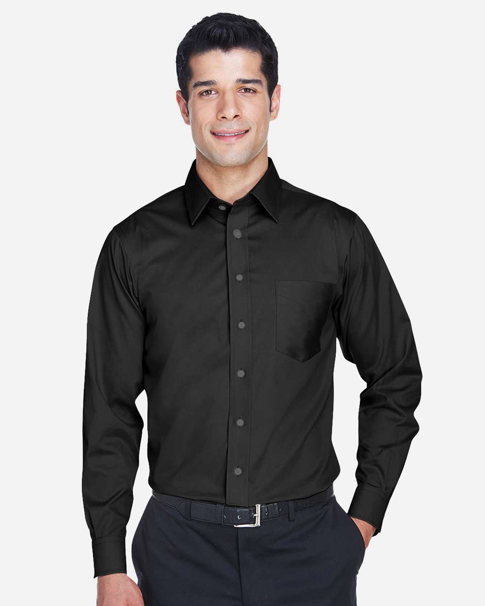 Men's Crown Collection® Solid Stretch Twill Woven Dress Shirt – DG530