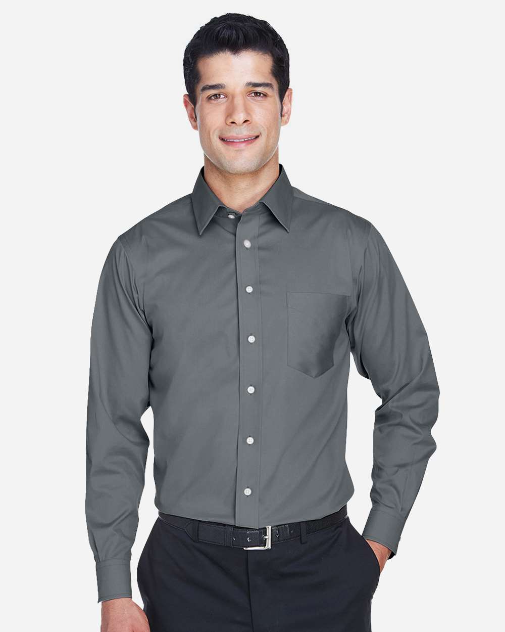 Men's Crown Collection® Solid Stretch Twill Woven Dress Shirt – DG530