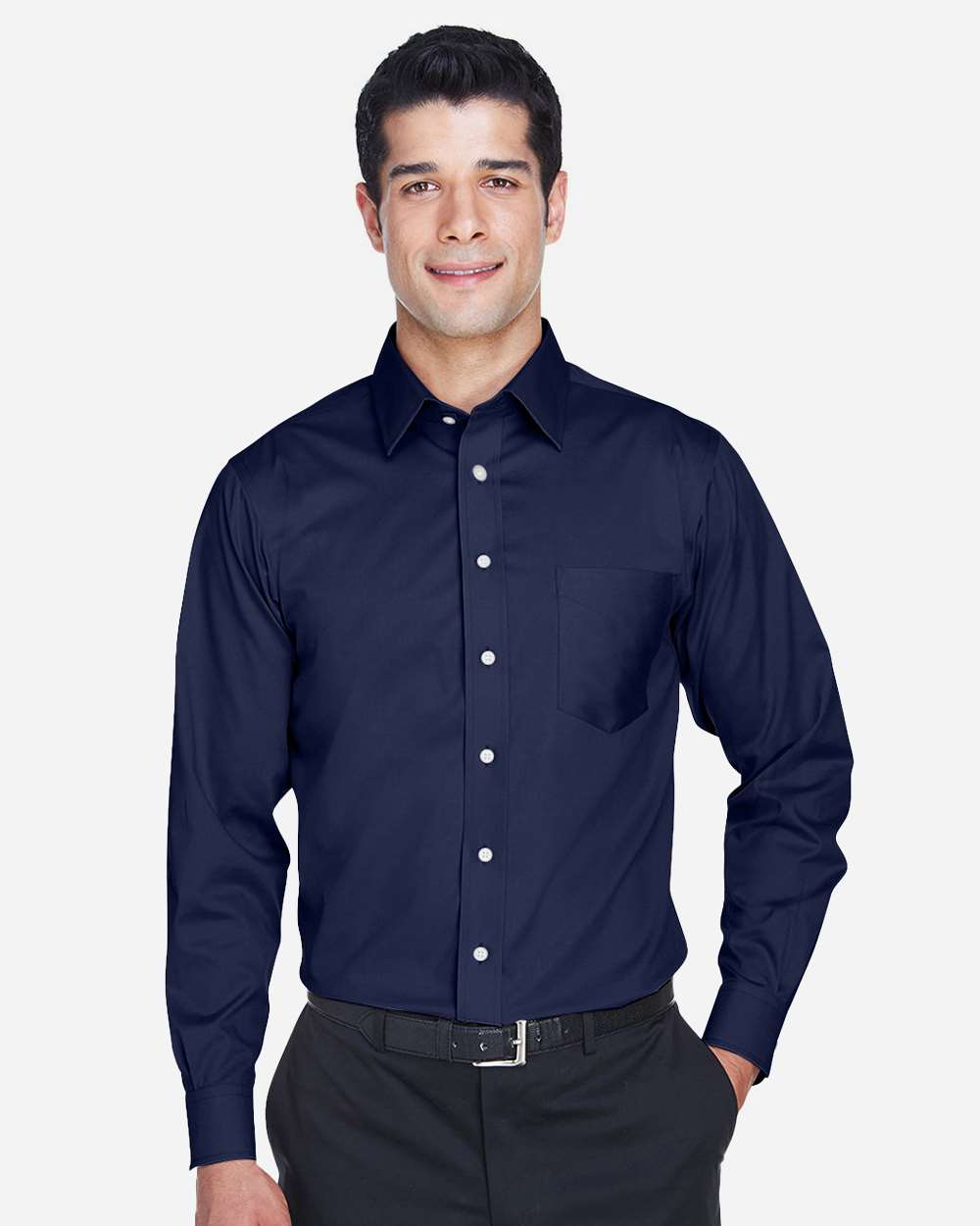 Men's Crown Collection® Solid Stretch Twill Woven Dress Shirt – DG530