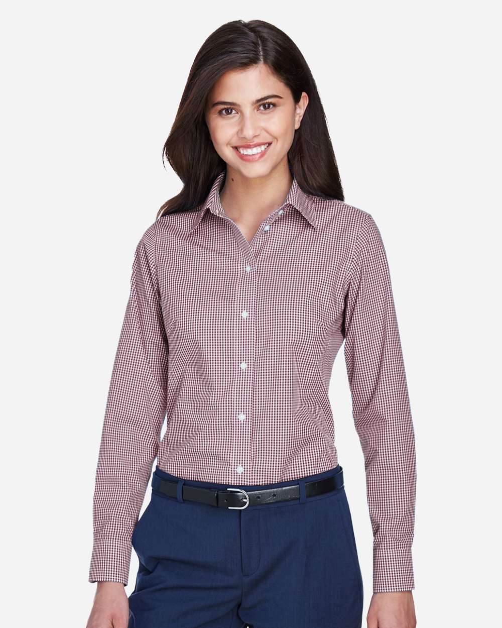 Women's Crown Collection® Gingham Check Woven Dress Shirt – D640W