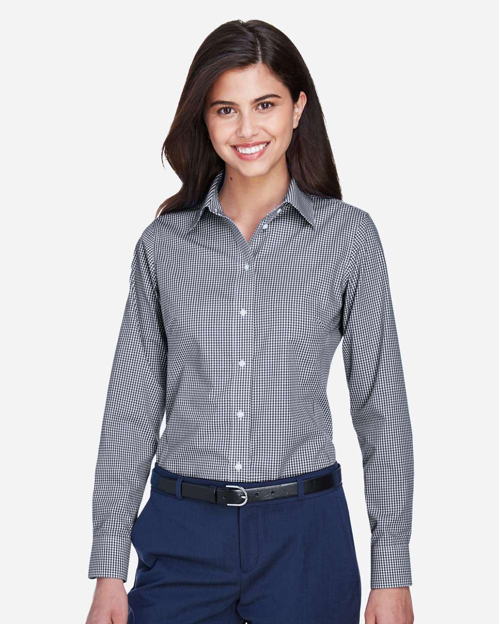 Women's Crown Collection® Gingham Check Woven Dress Shirt – D640W