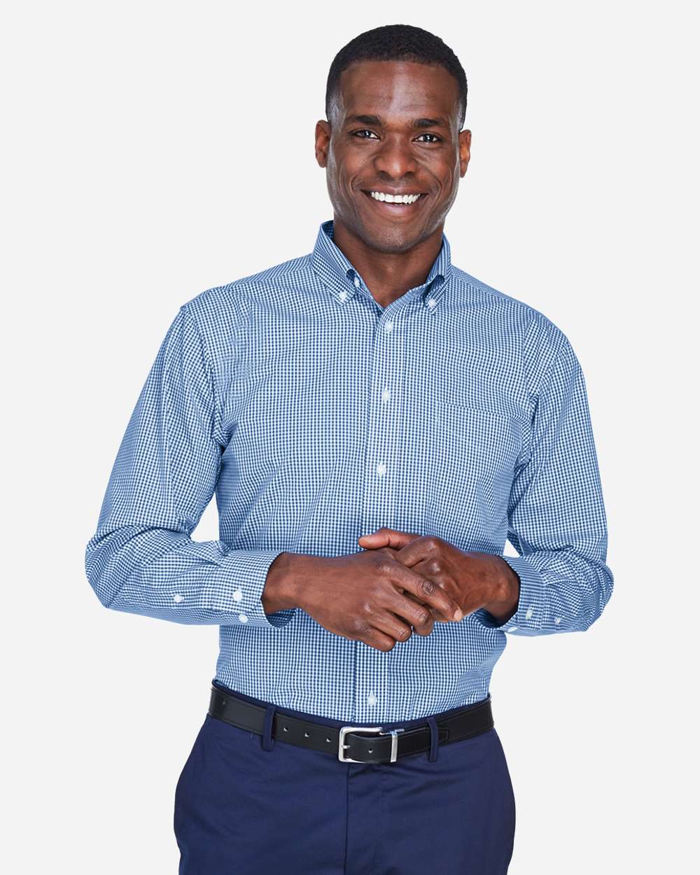 Men's Crown Collection® Gingham Check Woven Dress Shirt – D640