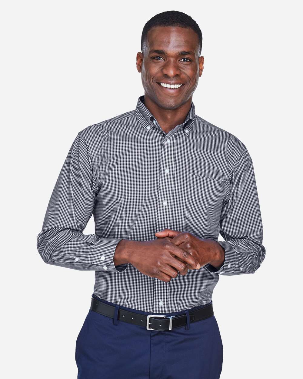 Men's Crown Collection® Gingham Check Woven Dress Shirt – D640