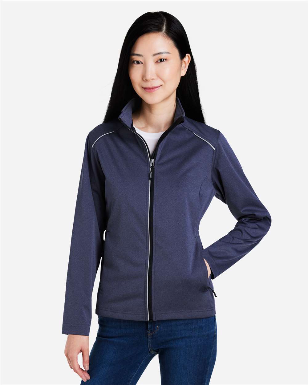 Women's Techno Lite Three-Layer Knit Tech-Shell – CE708W – Classic Navy Heather