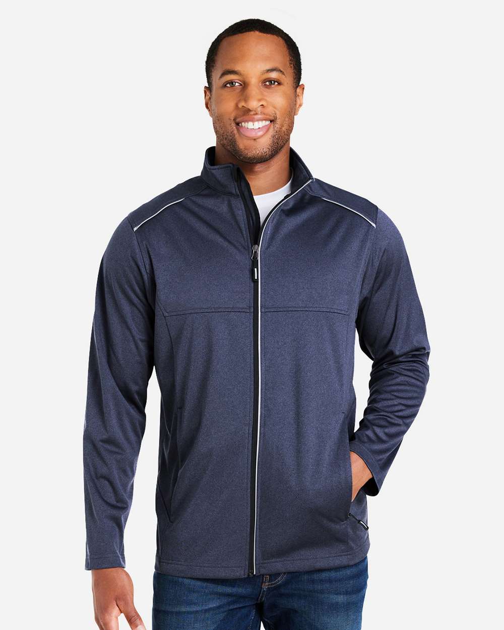 Men's Techno Lite Three-Layer Knit Tech-Shell – CE708 – Classic Navy Heather