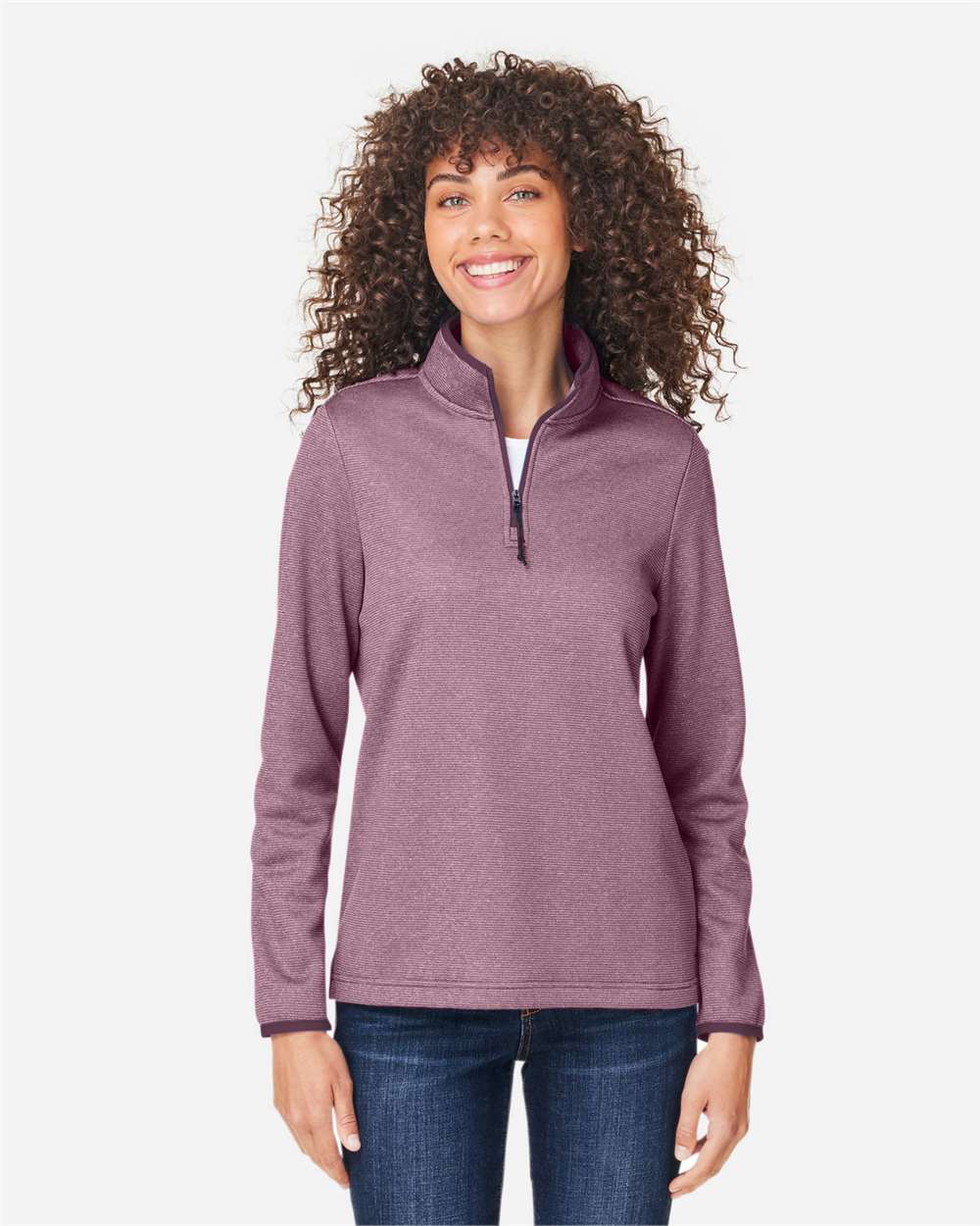 Women's Venture Heathered Stripe Quarter-Zip Pullover – CE73W