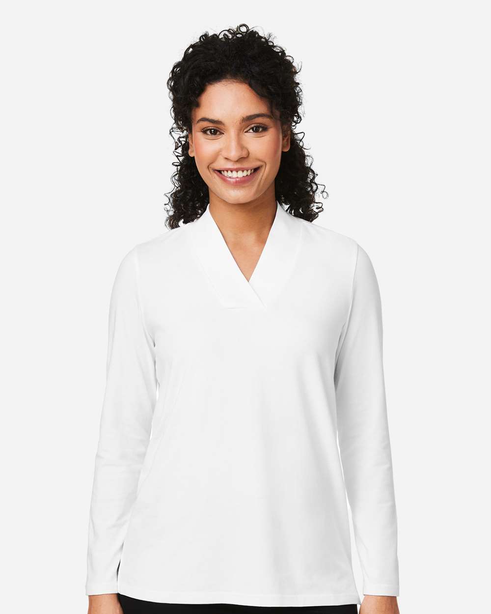 Women's Raleigh Shawl Collar Knit Top – DP121W – White