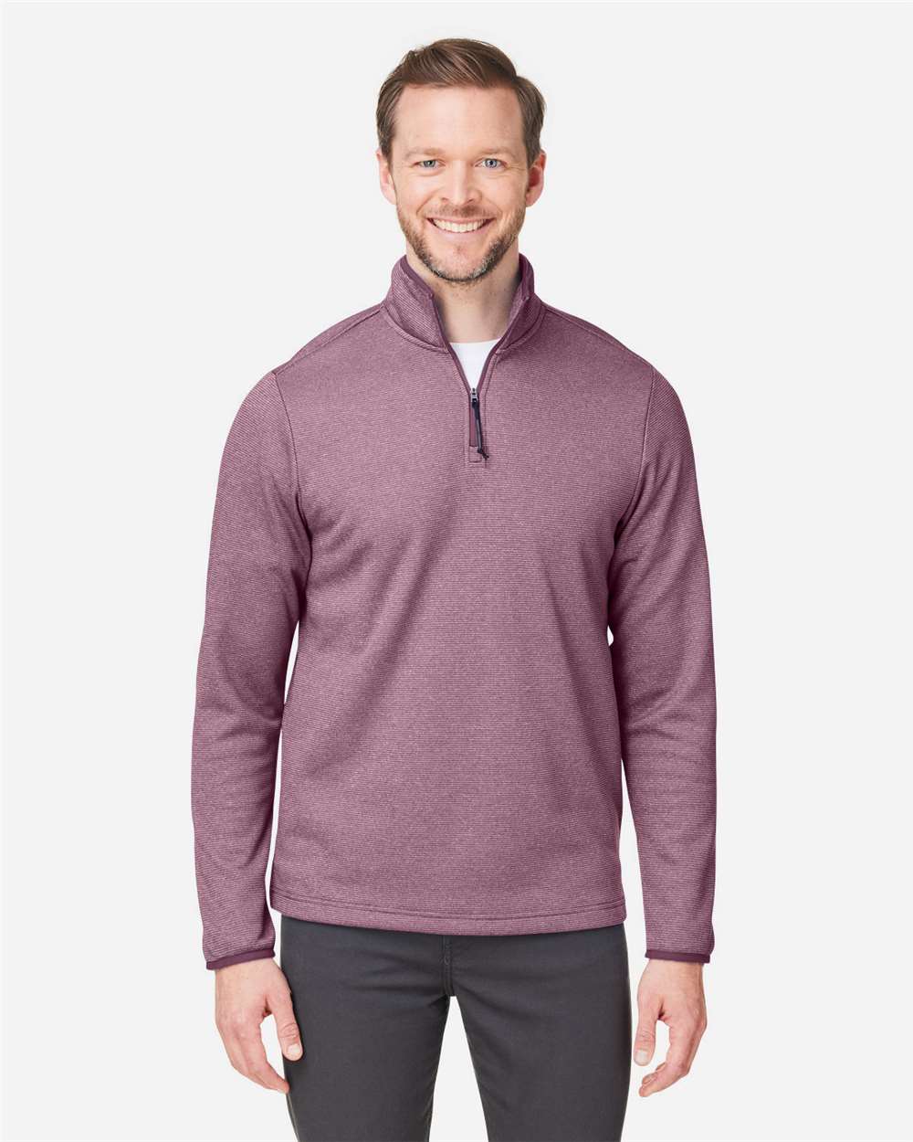 Men's Venture Heathered Stripe Quarter-Zip Pullover – CE73