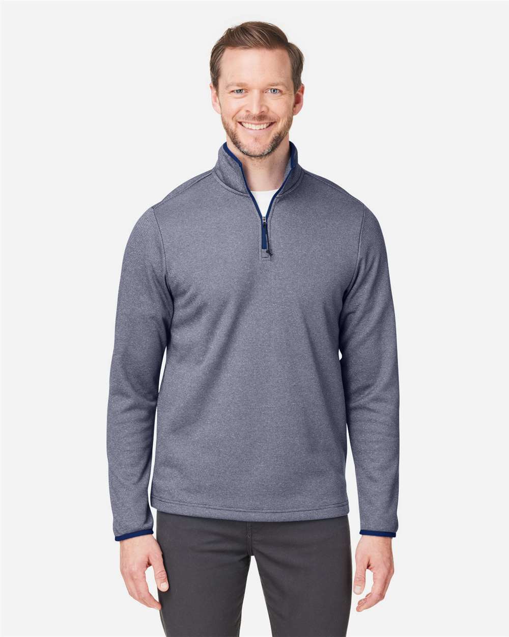 Men's Venture Heathered Stripe Quarter-Zip Pullover – CE73