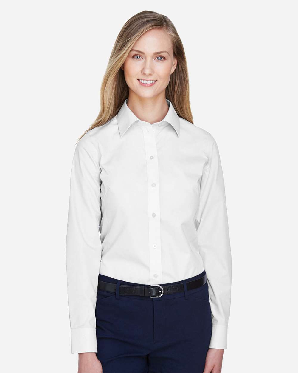 Women's Crown Collection® Broadcloth Woven Dress Shirt – D620W – White