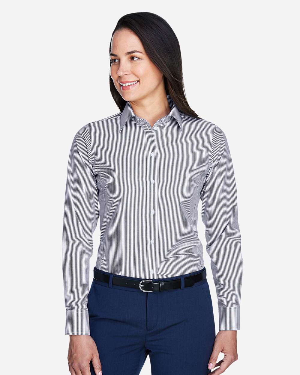 Women's Crown Collection® Banker Stripe Woven Dress Shirt – D645W