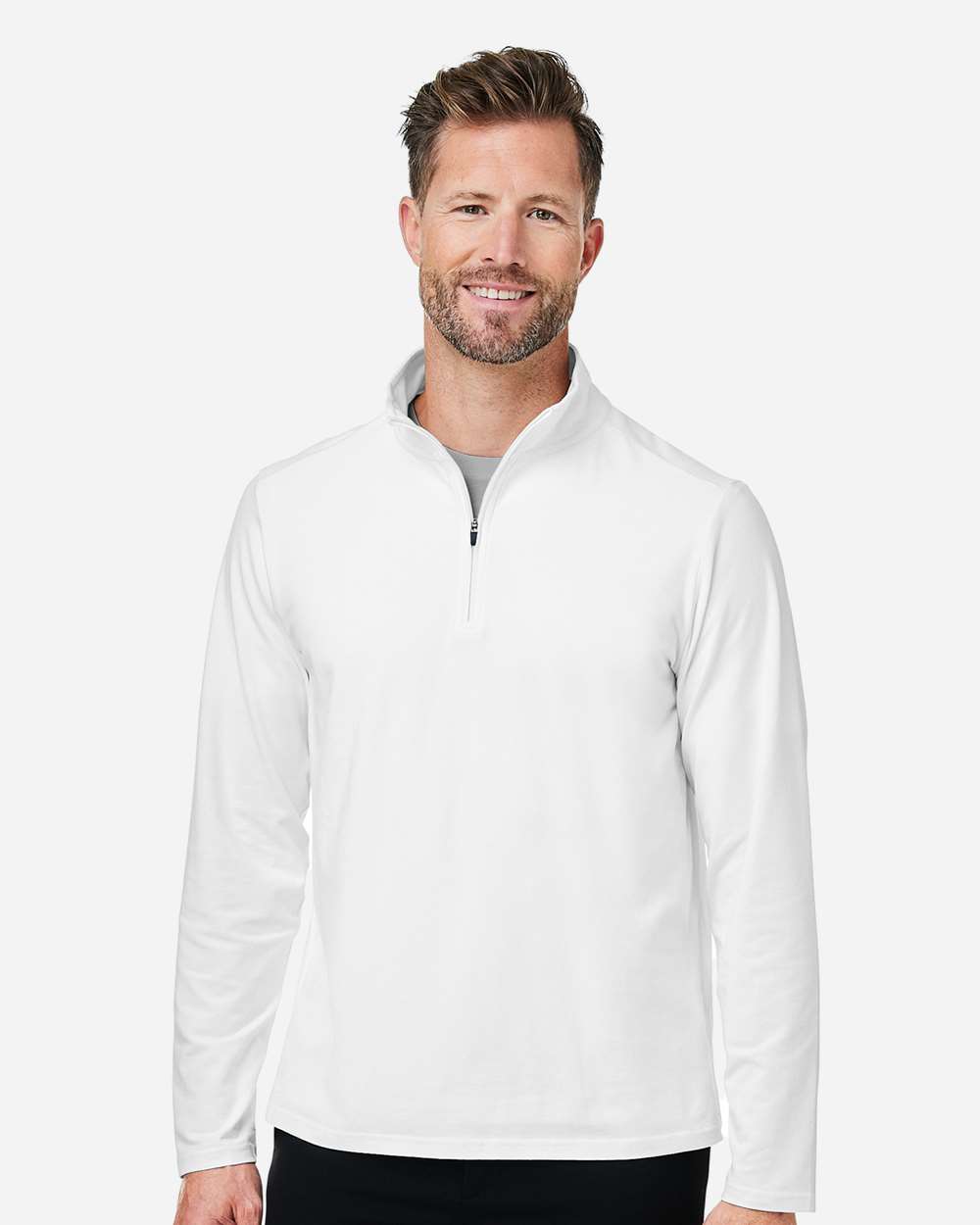 Men's Raleigh Stretch Quarter-Zip Pullover – DG425 – White