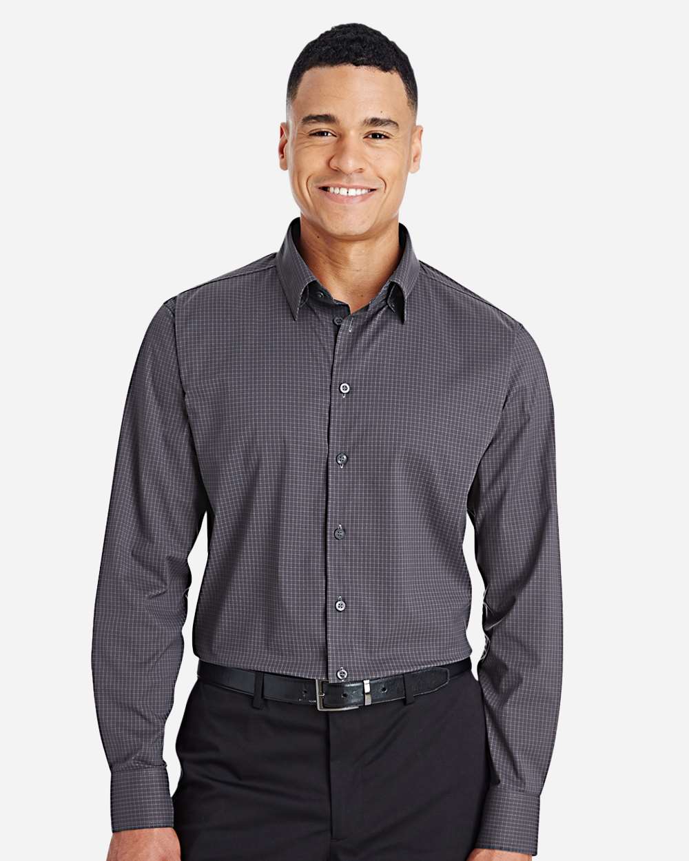 Men's CrownLux Performance® Tonal Mini Check Woven Dress Shirt – DG535