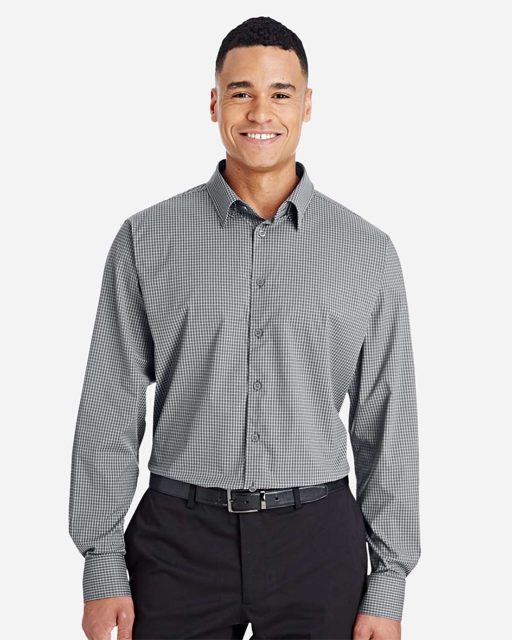 Men's CrownLux Performance® Tonal Mini Check Woven Dress Shirt – DG535