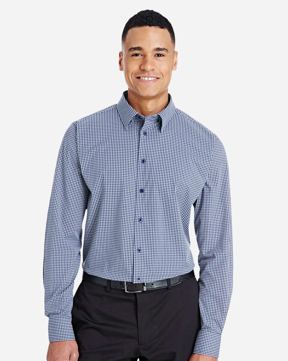 Men's CrownLux Performance® Tonal Mini Check Woven Dress Shirt – DG535